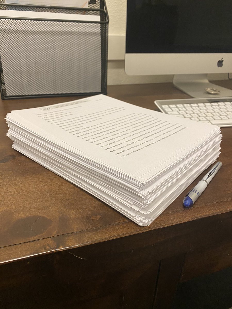 amandawheeler32's tweet photo. Here is the 500 page regulation set to destroy 14,000+ small vapor businesses on September 9, 2020.  @realDonaldTrump let’s extend your EO on deregulation to e-cigarette products made by small businesses.  We cannot afford millions on FDA regulations to get market approval. https://t.co/bgVRDdnod9