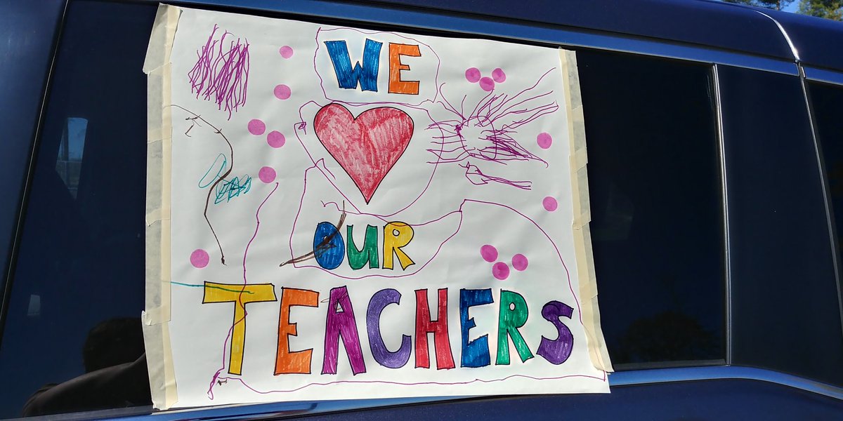 Loved all the posters, bright smiles and well wishes as myself and co-workers did a drive by today.  Thank you to all our Amazing Families!