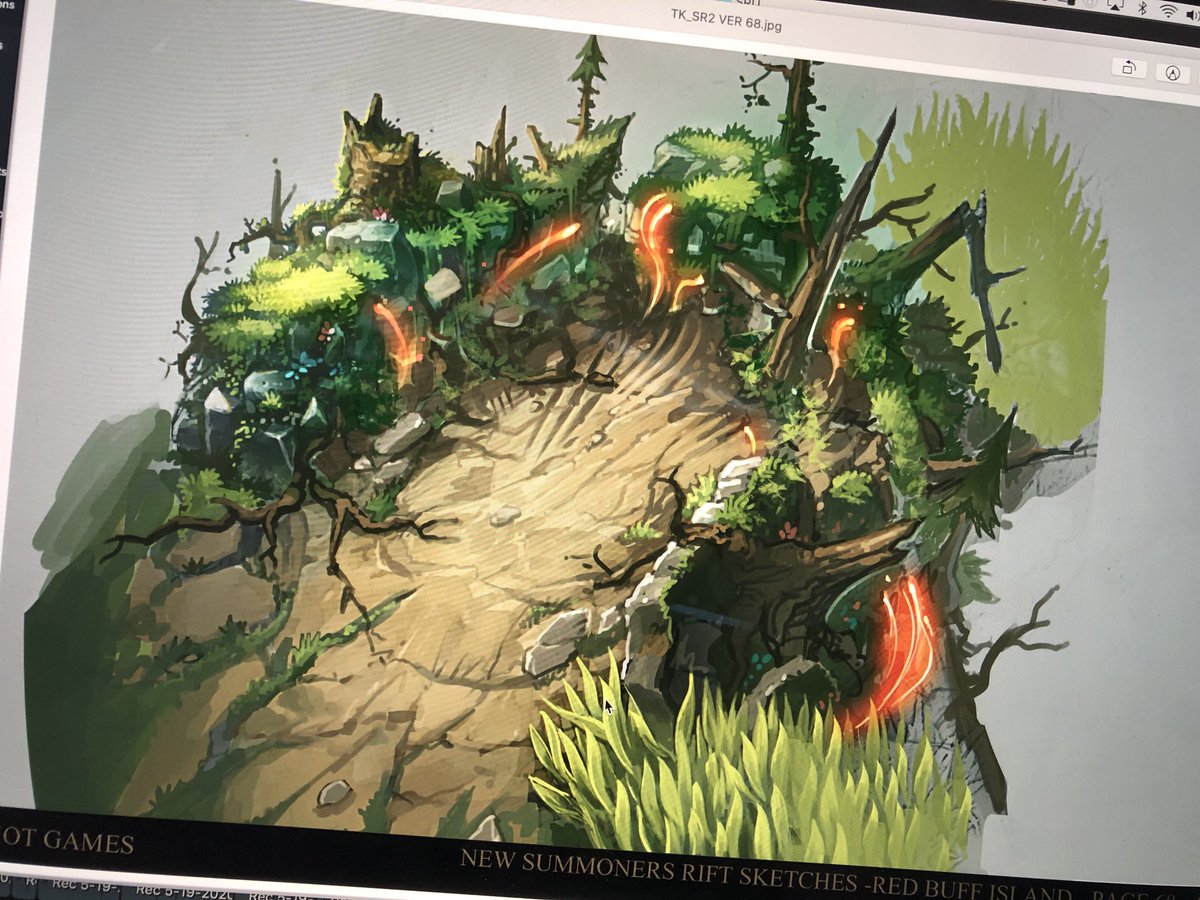 This was the first concept art for the red buff island in #summonersrift . Done in 2013. #RiotGames #League_of_Legends ⁦@riotgames⁩