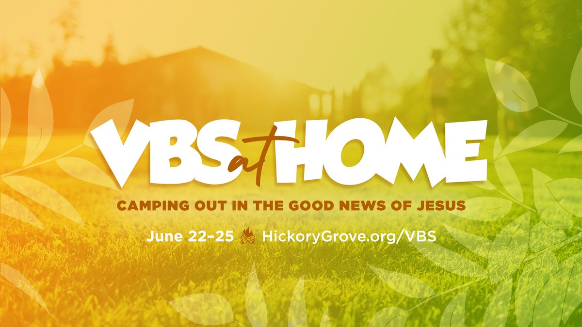 DiscoverHGBC's tweet photo. VBS is on! VBS is still happening this summer, but it will look very different. As Hickory Grove continually reviews our events for the summer, we are going to modify VBS to give you a fun week of VBS at Home.

Visit our website for more information: https://t.co/gpL5LmT1HW https://t.co/fKtQH3mX0u