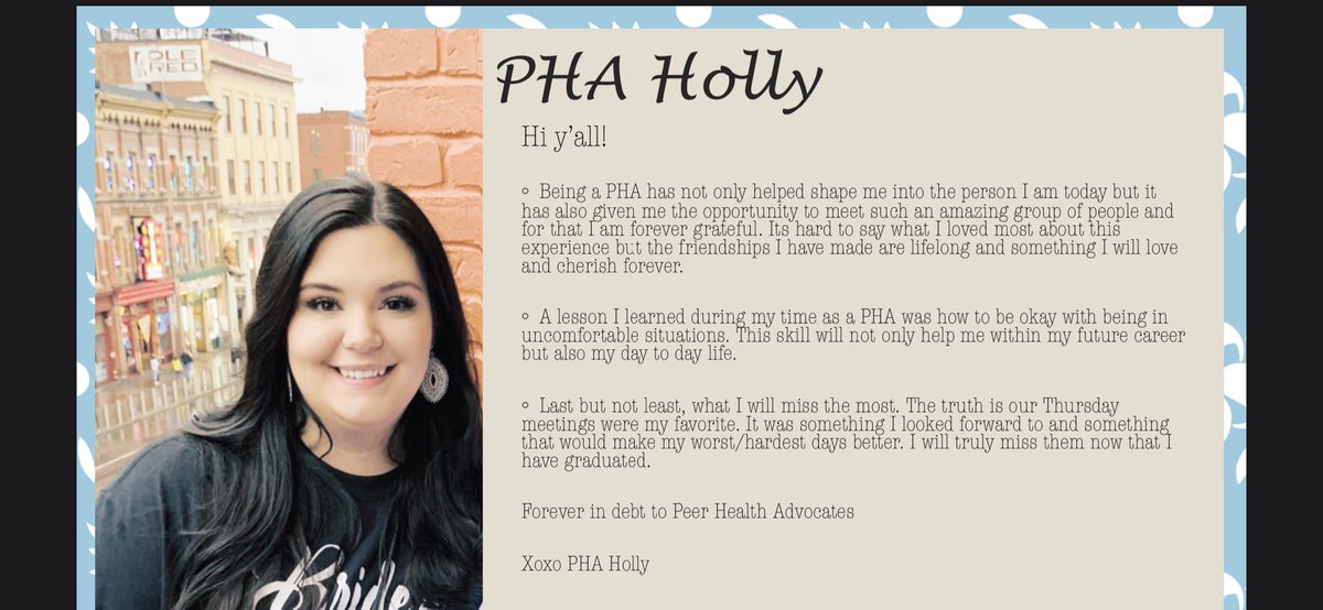 WPCHWCenter's tweet photo. We are so proud of our graduating PHAs. Today we give special thanks  to Holly Foster this year’s #publichealtheducation intern &amp;  @WPPHA   #WPUNJ2020 #peereducation #collegehealth #publichealth #healtheducator @WP_PublicHealth https://t.co/qFGZR4gwa4