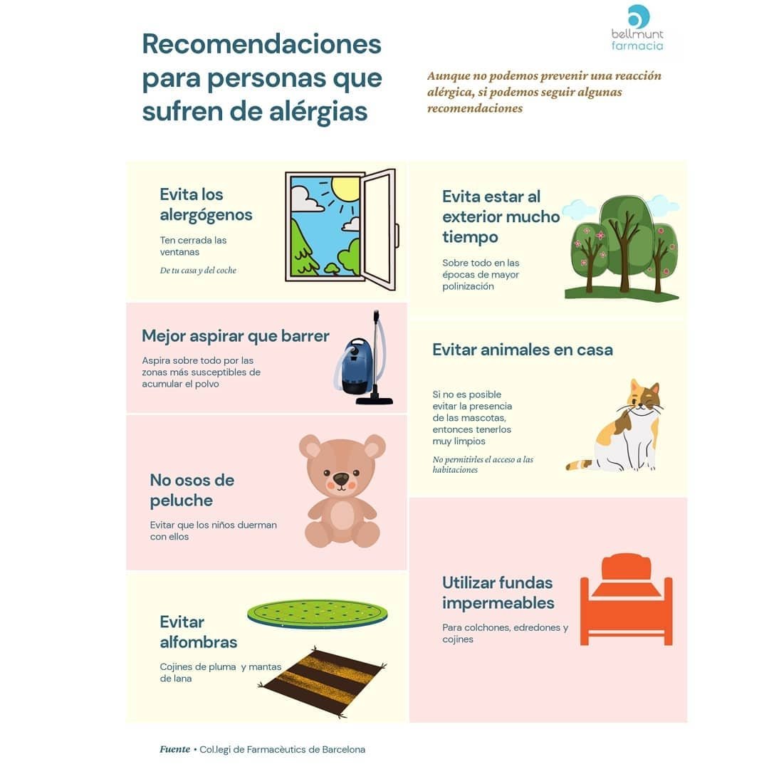 FarmaJBellmunt's tweet photo. Algunas recomendaciones:
✅Evita los alergógenos. Mejor tener cerradas las ventanas de la casa y el coche
✅Mejor aspirar que barrer
✅Evita estar al exterior mucho tiempo 🌴Sobre todo en la epoca de mayor polinización .
✅Los niños no deben dormir con ositos de peluche https://t.co/8VcRiLR4Ud