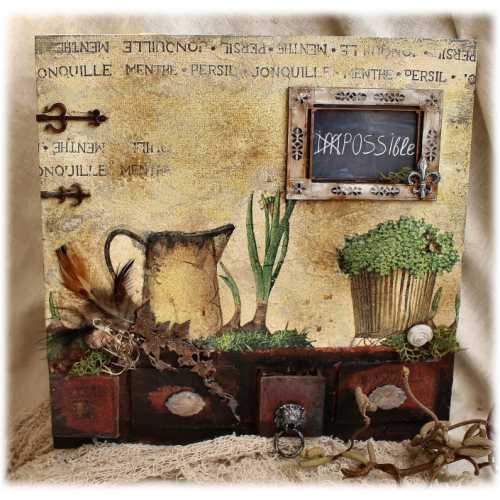 A creative way to use napkins, scraps and craft parts!  Kerstin's given this altered canvas a 3D decoupage makeover with a gorgeous country kitchen feel...

ow.ly/WCAp50zLVSA