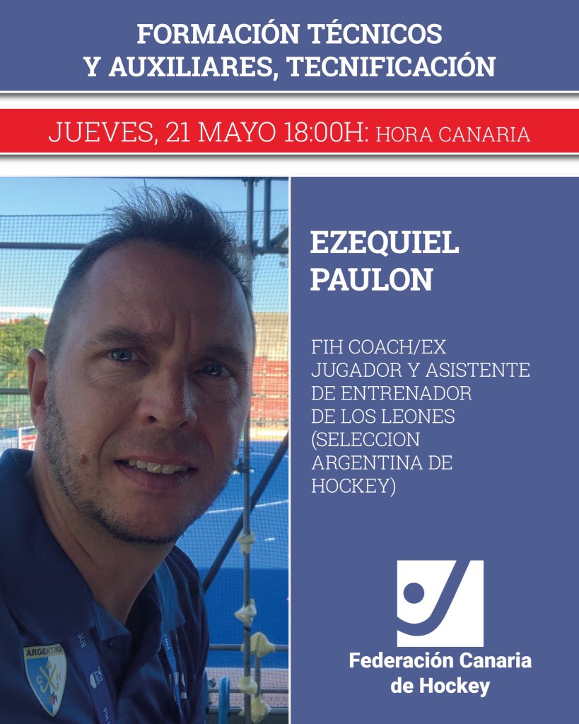 Volvemos este jueves con <a href="/ZekePaulon/">Ezequiel Paulon</a>
Una formación más para técnicos y auxiliares.
Inscríbete: bit.ly/formacionFCANH
#hockeyislife #hockey #formación #formaciónonline
