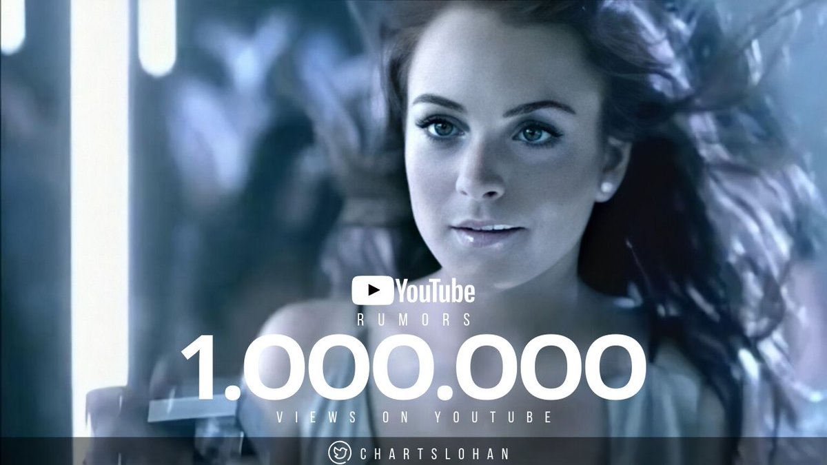 ChartsLohan's tweet image. 'Rumors' music video has finally surpassed 1.000.000 views on Youtube ✨ 
The video gained more than 975.000 views in less than 3 months since Lindsay's official Youtube channel was unblocked