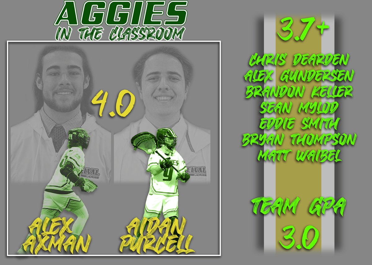 dvumlax's tweet photo. Overcame some adversity in the classroom this semester! #WhiteCoats #AggieTough https://t.co/XUXLXil1gE