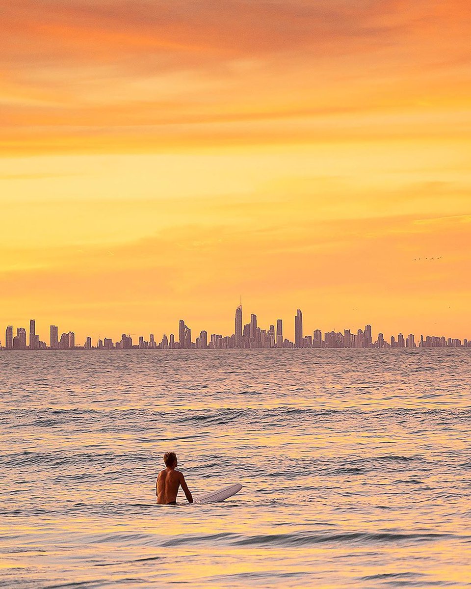 The @destgc is certainly living up to its name 🧡💛

IG/visualcollectiveau captured this shot during golden hour at #Kirra and if you're a keen #surfer, is a great place to visit on your next @Queensland holiday. 

#SeeAustralia #thisisqueensland #wearegoldcoast