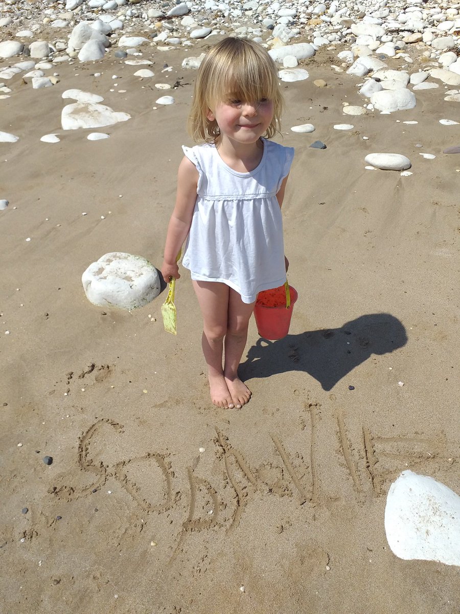 WoldsO's tweet photo. I wrote my name in the sand today @MWISClass1 mummy didnt ask me to I just did it.....mummy seems very pleased she thought you might be too 🤷‍♀️ https://t.co/E7kKZwdpyz
