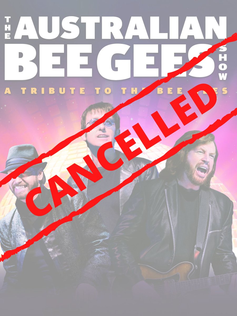 SaultCTC's tweet photo. The Australian Bee Gees Show scheduled for September 18th has been cancelled. If you have tickets, please contact saultctc@shaw.ca for a refund. We apologize for the inconvenience in these unforeseen circumstances. https://t.co/Zki7zvDokv