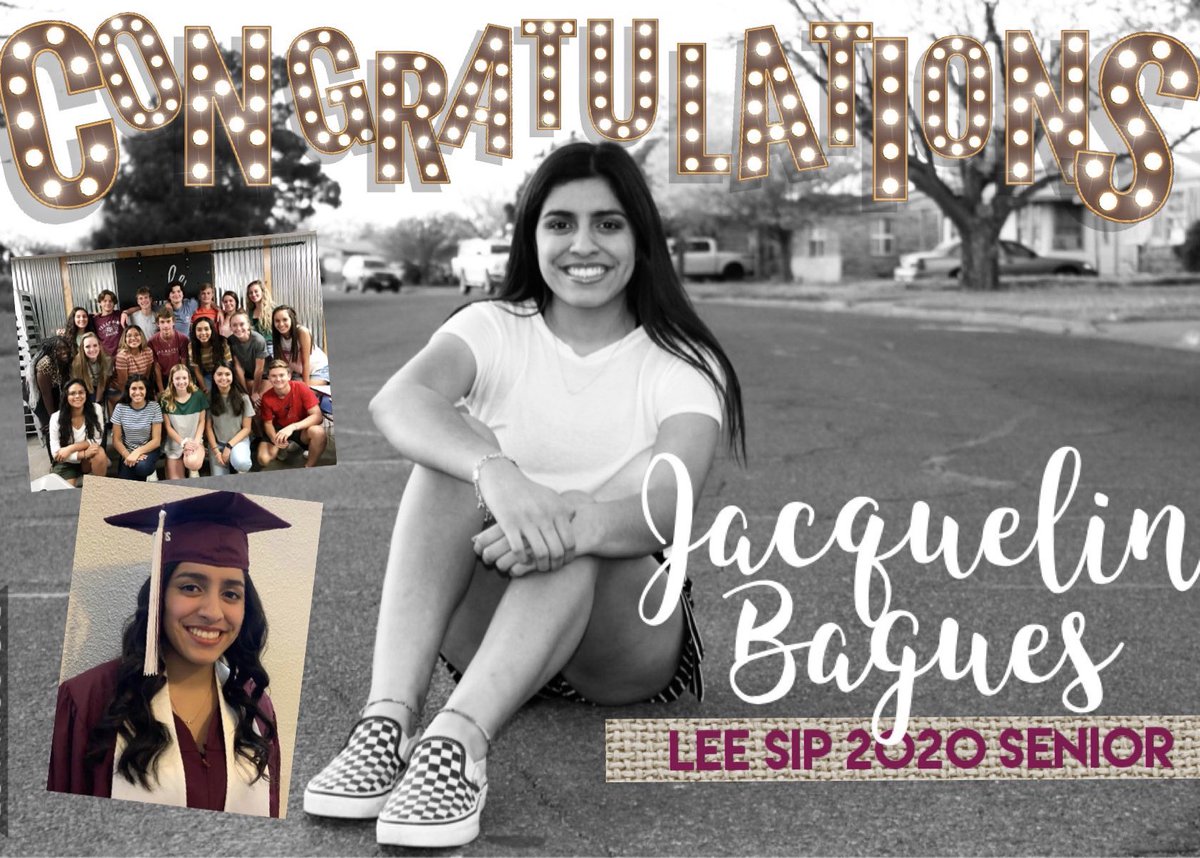 lhs_sip's tweet photo. 🎓SIP SENIOR SPOTLIGHT🎓 Join us in celebrating Jacquelin Bagues!  She is heading to Midland College and then off to UTEP. Best wishes Jacquelin and know SIP ❤️s you!  #givemorethanyoutake https://t.co/yFemYZYanI