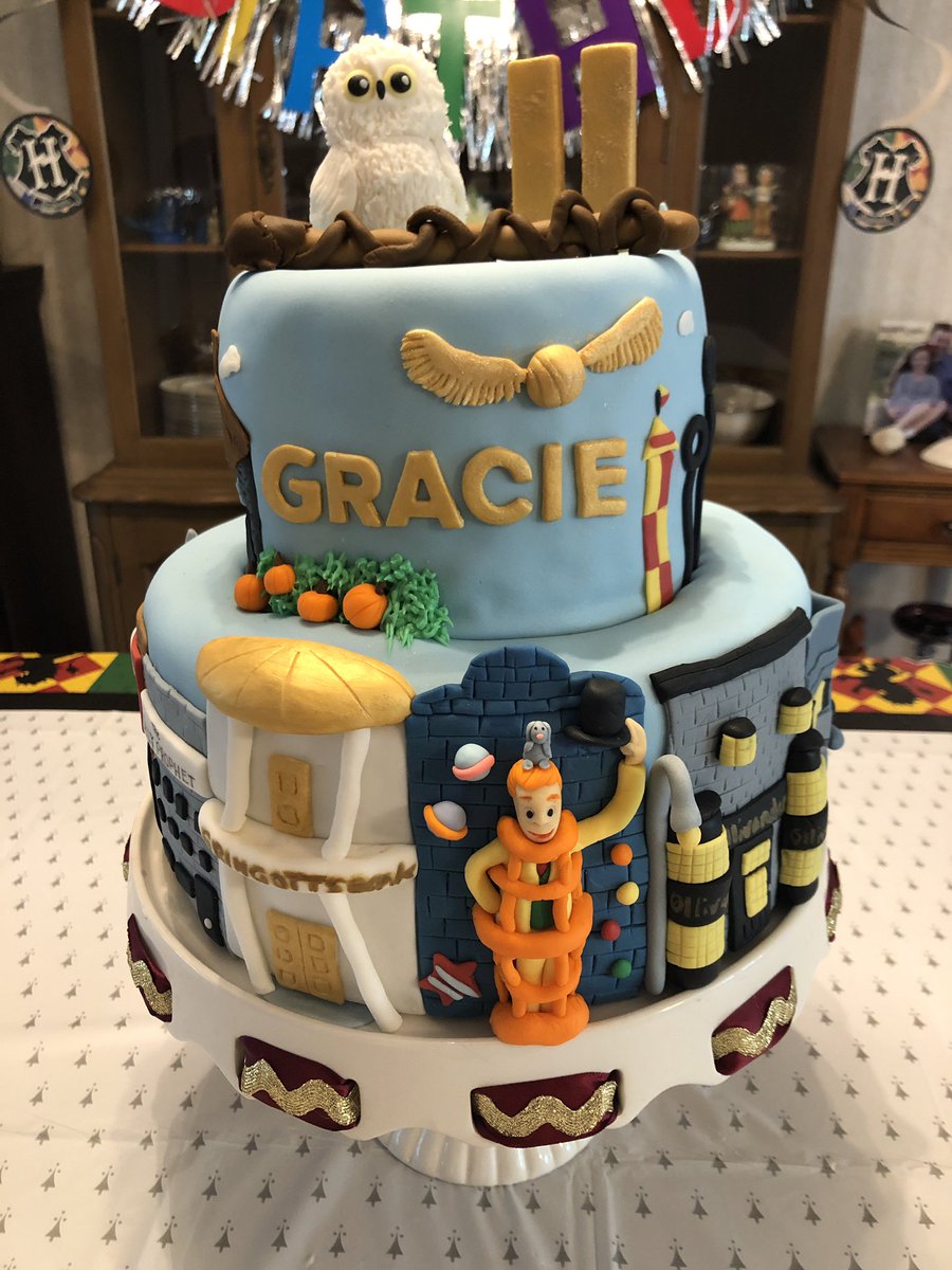 Dnelsonia's tweet photo. My wife’s amazing #HarryPotter cake for our daughter’s 11th Birthday! #amazing #blessed #talentedwife https://t.co/tpSGb6GR8x