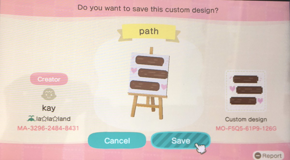 ac_customdesign's tweet photo. →Cute wooden path with hearts 💕
→What do you think of this design?
#animalcrossing #acnhdesigns #nintendoswitch #acnh #diy #animalcrossingnewhorizons #customdesigns #acnhcustomdesigns
#AnimalCrossingDesigns #acnhpaths #acnhpattern #paths #art #customart #custompaths https://t.co/Nz1bXJPOTV