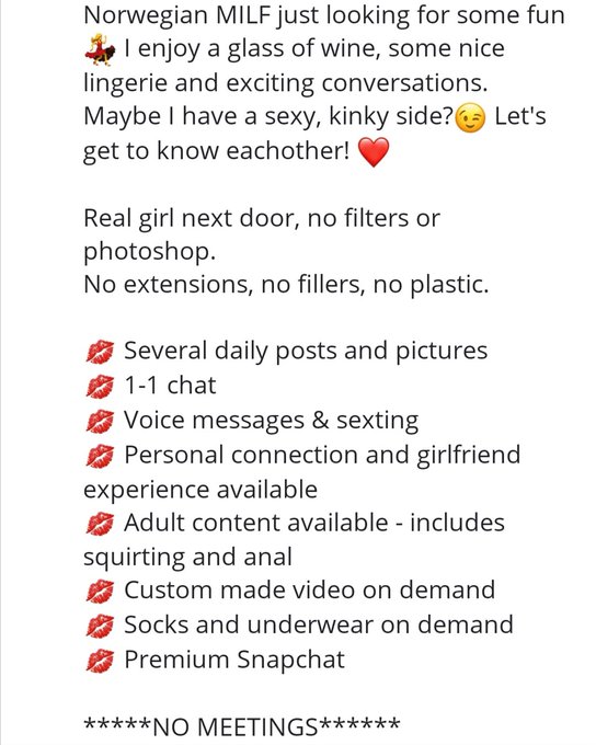 MILF - a Real Girl Next Door - no photoshop, no plastic - w/ kinky side 😉  📸 Min 2 daily 📱PremSnap 😊1-1<a href="/tag/milf"class="tags"><span>#milf</span></a><a href="/tag/nsfw"class="tags"><span>#nsfw</span></a><a href="/tag/livechat"class="tags"><span>#livechat</span></a>