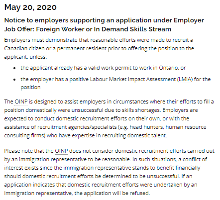 rekaillp's tweet photo. #OINP Notice to employers supporting an application under Employment Job Offer: Foreign Worker or In Demand Skills Stream. For more details, see link below. 
https://t.co/d9oXQasYc8 

#CdnImm #ONImm https://t.co/KFzAIVAoWB