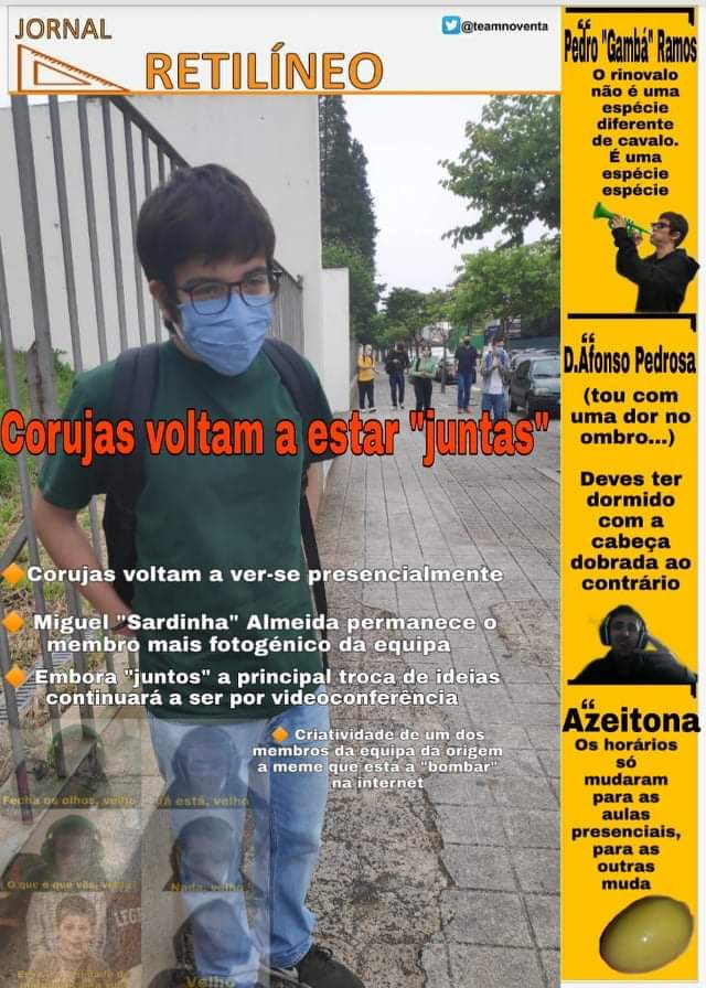 TeamNoventa's tweet photo. Jornal Retilíneo #40
⚫Corujas reencontram-se presencialmente
🔴Meme criado por membro da equipa com significado oculto https://t.co/XLMjU5xlIm