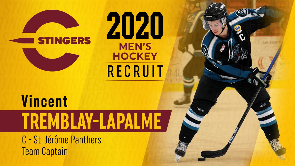 The_Stingers's tweet photo. Head coach Marc-André Elément is pleased to announce centre Vincent Tremblay-Lapalme of the @pantheresstj and a former standout with the @SagueneensLHJMQ has committed to the Concordia Stingers men's hockey team.
#CUstingers #CUhockey #CUrecruit
📷Juana Laurin https://t.co/rMbmycMEGp
