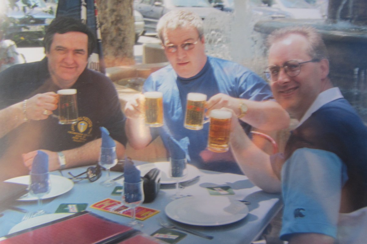 LUSCgriffinLUFC's tweet photo. #lufc programme collectors who visit the cabin at #EllandRoad on match days will recognise - and no doubt be missing - these guys. Hopefully the weeks and months will pass and we will all soon be back in front of the three amigos...💛🤍💙 https://t.co/Xurr2rr6c1
