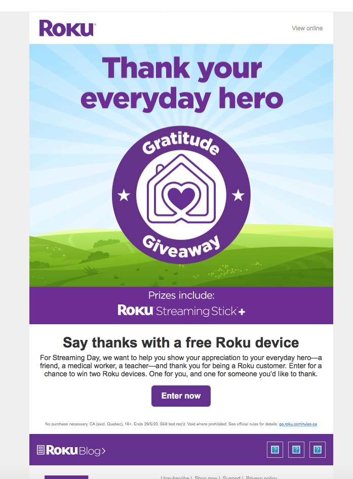 Wow! <a href="/Roku/">Roku</a>  sure knows how to say Thank you.
