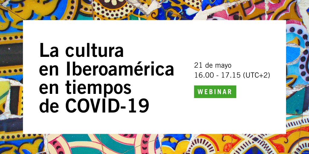 Los invitamos al #webinar de "La #cultura en #Iberoamérica en tiempos de #COVID19 " en celebración por el Día Mundial de la #DiversidadCultural para el Diálogo y el Desarrollo. 

📆 21 de mayo
⏰ 10.00 AM (Hora Chile)
Síguelo aquí bit.ly/2XiBnSK

 #TiempoDeCultura