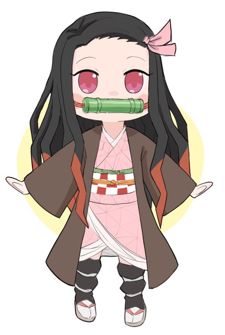 woopahさんがTwitterに投稿した竈門禰豆子(鬼滅の刃)のイラスト。
