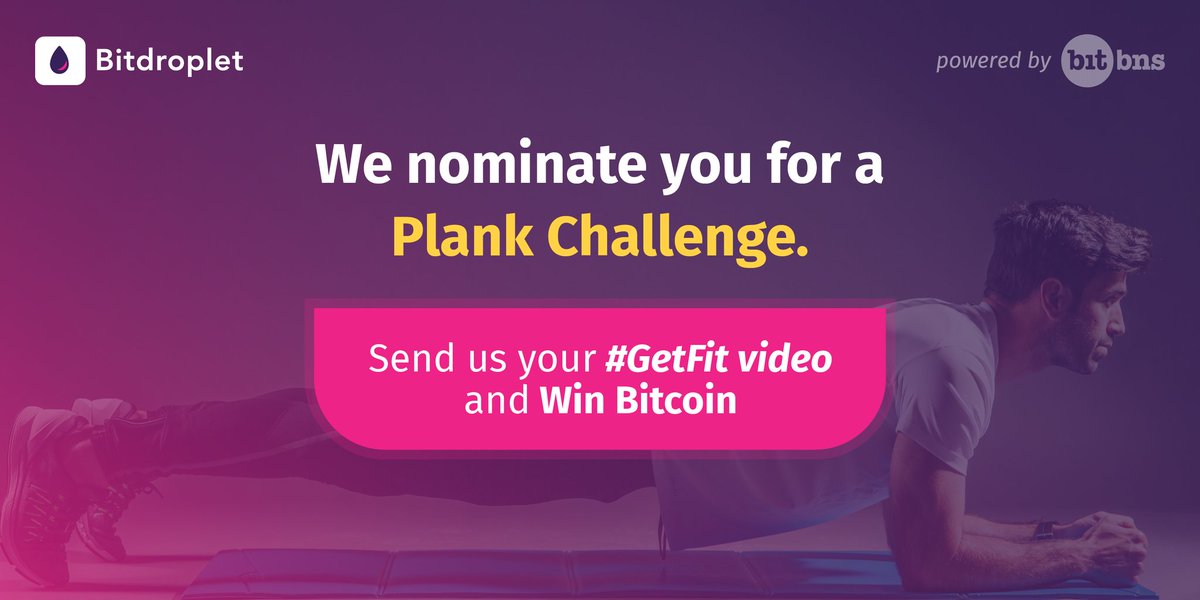 bitdroplet's tweet photo. Top 3 longest planks win Rs. 1000 worth of BTC each, in their Bitdroplet wallet.
#PlankToWin #GetFit #BitcoinFit #BitcoinGiveaway #BitcoinInvestment #TheFutureOfFinanceIsHere and it's #Cryptocurrency https://t.co/AXVzxmnTwl
