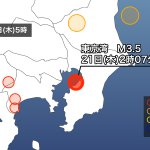 気を付けて!東京湾を震源とする小さな地震が頻発中。今後の動向に注意!