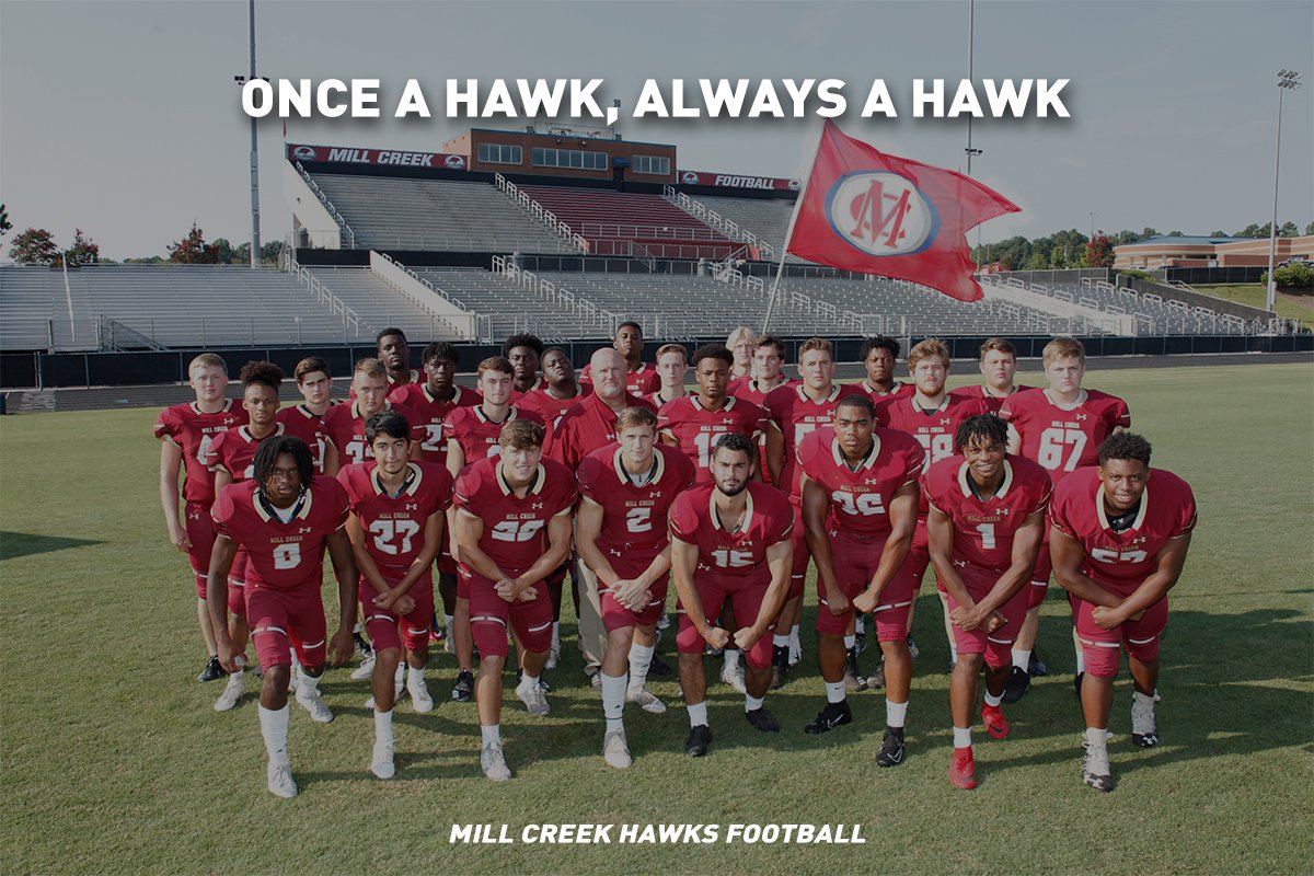 MCFootballCoach's tweet photo. MILL CREEK FOOTBALL CLASS OF 2020

We salute you. We thank you. We will miss you.
Your #iMpaCt on our program and school will not be forgotten.

Congratulations ❕❕

#OnceAHawkAlwaysAHawk https://t.co/4Orim91ezp