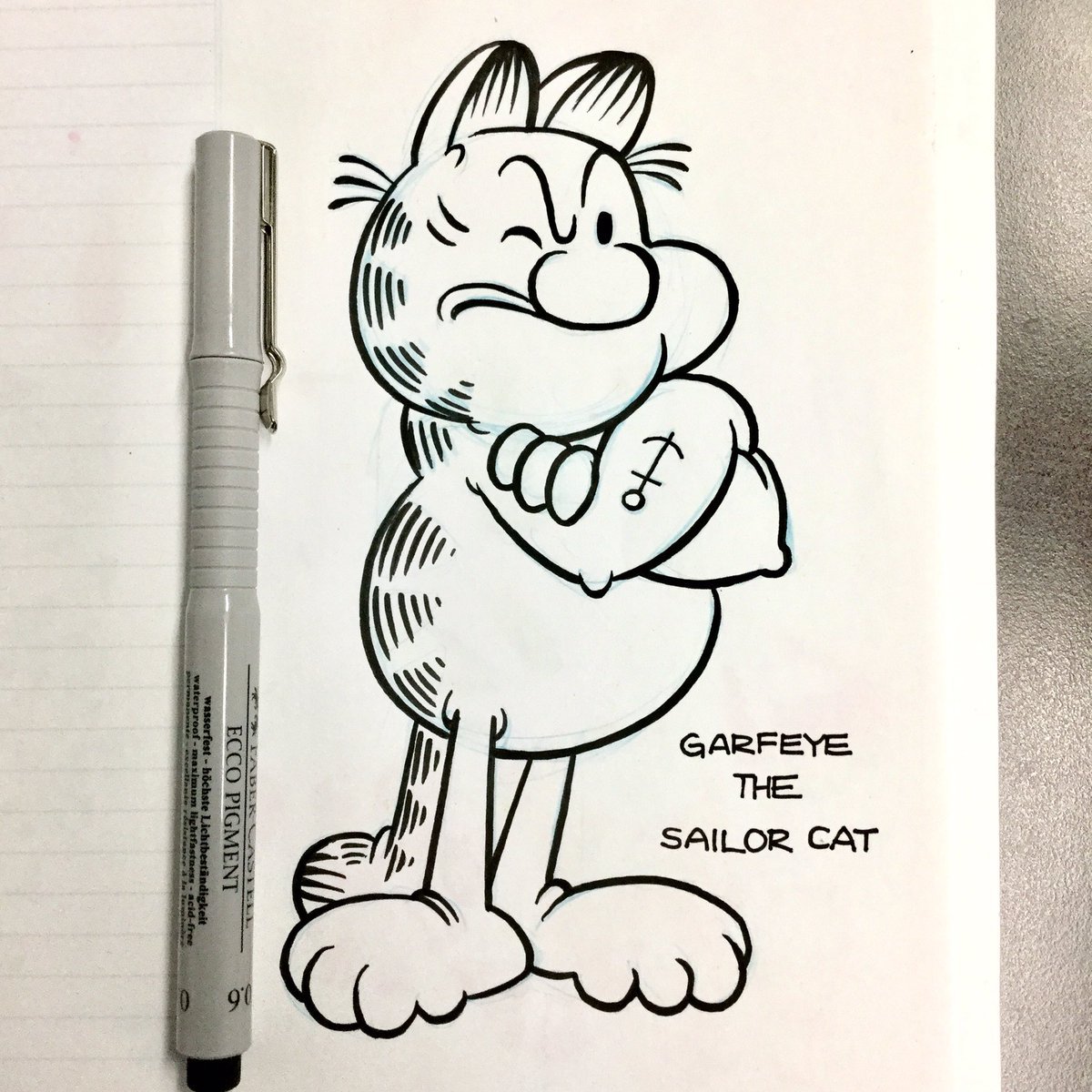 DMACalvert's tweet photo. Garfeye the Sailor Cat https://t.co/908GJgVkHd