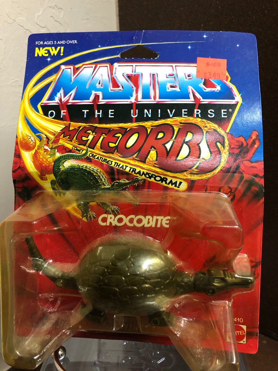 InfinityToyzOKC's tweet photo. Today I give you CROCOBITE (1985) from the #Meteorbs line! 10 of them in all and I did not have a single one growing up ☹️😂 Decent cardback and yellowed bubble. Pretty cool piece! #MastersoftheUniverse @AddictedHe @80sForNow @MastersOfficial https://t.co/TZrcUVE9Xh