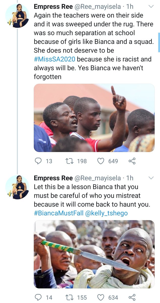 Early in the morning, Empress Ree, confirmed that in fact Bianca was a racist in real life as she was in the the same grade with her in high school. She mentioned that Bianca and crew had even used the K-word on black pupils, often looking down on them.