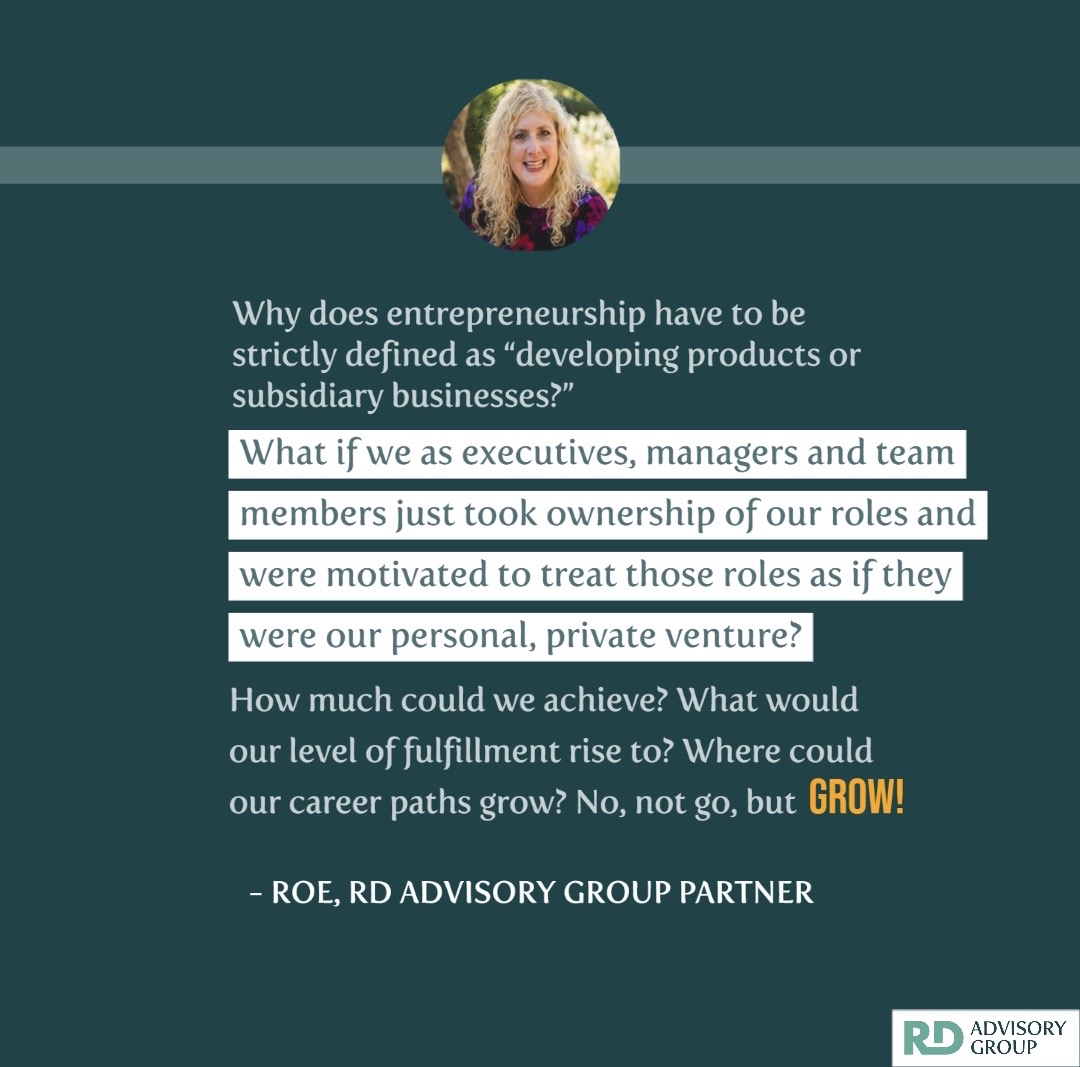 RoeandDon's tweet photo. It’s time to redefine what entrepreneurship means to your team – it may mean GROWTH for their own careers AND your agency.

An original quote from our own, Roe Polczynski.

#RDAdvisoryGroup #InsightFromTheHumanExpert https://t.co/iONUjp79fQ