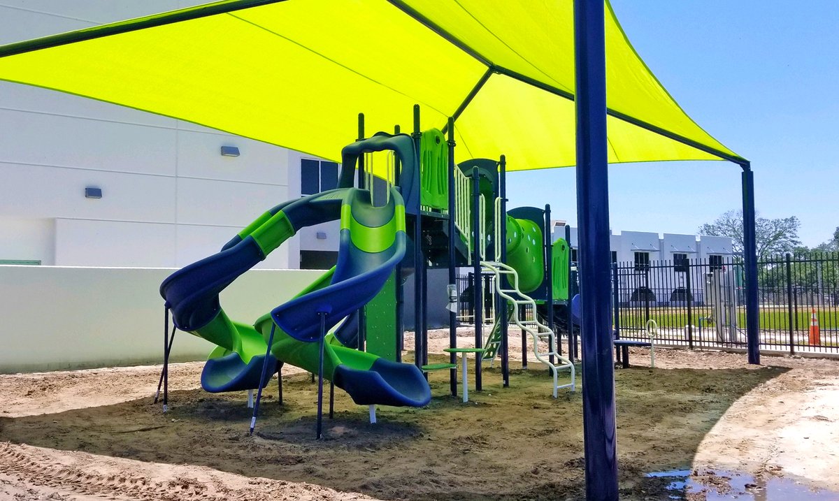 BYORecreation's tweet image. Love the color pop on this shaded playground at Pinecrest Academy Wesley Chapel! Once the safety surfacing is installed, it'll be ready for the kiddos! #createplay #backtoschool