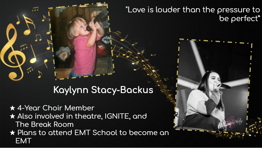 Senior Spotlight for another super 2020 graduate! <a href="/kaylynn_backus/">💐</a> was in United In Harmony, earned a major solo in Annie, and performs in a variety of venues in our area. Watch out for a chance to see her perform in the future. Congratulations!