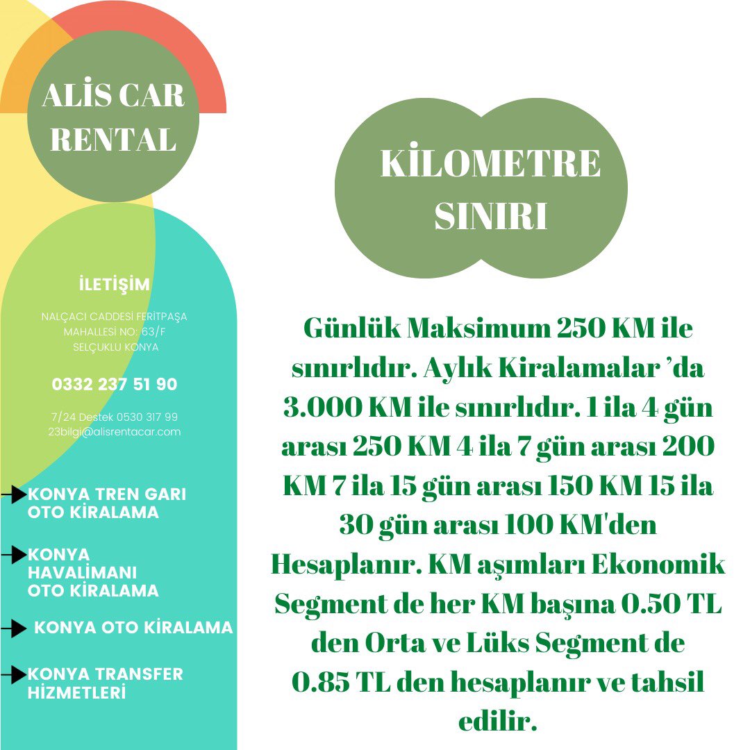 AlisRent's tweet photo. ▪️Araç Kiralayabilme &amp; Kiralama Şartları
▪️Kaza Halleri
▪️Kilometre Sınırı 
▪️Ehliyet süresi &amp; Kiralama Süresi
▪️Depozit (kredi kartı kullanımı)
▪️Fatura Alımı &amp; Fiyata Dahil Olan Olmayan Hususlar 

Kolay, hızlı, ekonomik araç kiralama servisi https://t.co/gfbddbiKol
