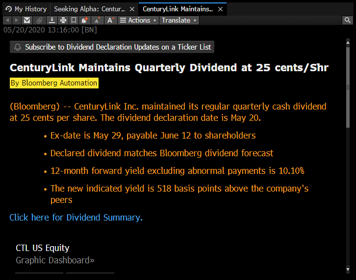 eervin1's tweet photo. CenturyLink has played around as a #DIVCON 1 or 2 company for years, always needing to cut their dividend but unwilling to make the difficult decision. Last year, they cut significantly, but still remained as a DIVCON 1 because they didn't cut enough. https://t.co/aknjXwWgrT https://t.co/7oEzy4wyBQ
