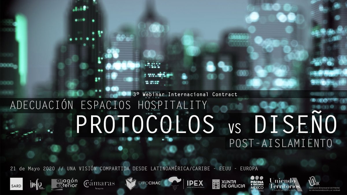 Expocihac's tweet photo. ¿Cómo visualizas los espacios en la época post aislamiento?

UNEX te invita a unirte a la conversación en el webinar “Adecuación de espacios Hospitality. Protocolos vs. Diseño”, mañana jueves 21 de mayo, 09:30 a.m (CST).

Regístrate sin costo: https://t.co/WHnlwi5UCO

¡No faltes! https://t.co/qDTNy5AGnw