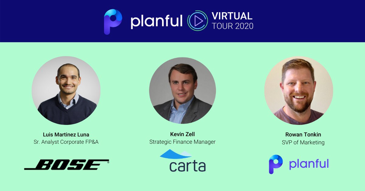Planful's tweet photo. Thank you for joining Day 2 of the #PlanfulVirtualTour. We hope that you'll join us tomorrow for the final day of the Tour, where we'll hear from @Bose, @cartainc, Planful leaders, and more. See you there at 9am PT! https://t.co/FsxYgLMBcc https://t.co/mTdF8pJp0U