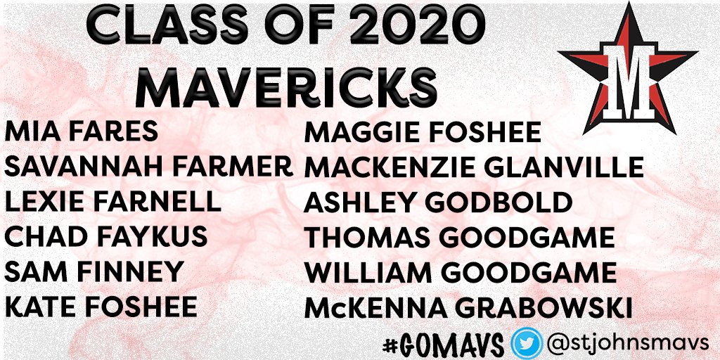 stjohnsmavs's tweet photo. We want to recognize and celebrate every member of the Class of 2020 who competed as an athlete or served as a manager this year. Thank you all for your dedication to St. John's! #GoMavs #MavCountdown https://t.co/o3GHWEF91g