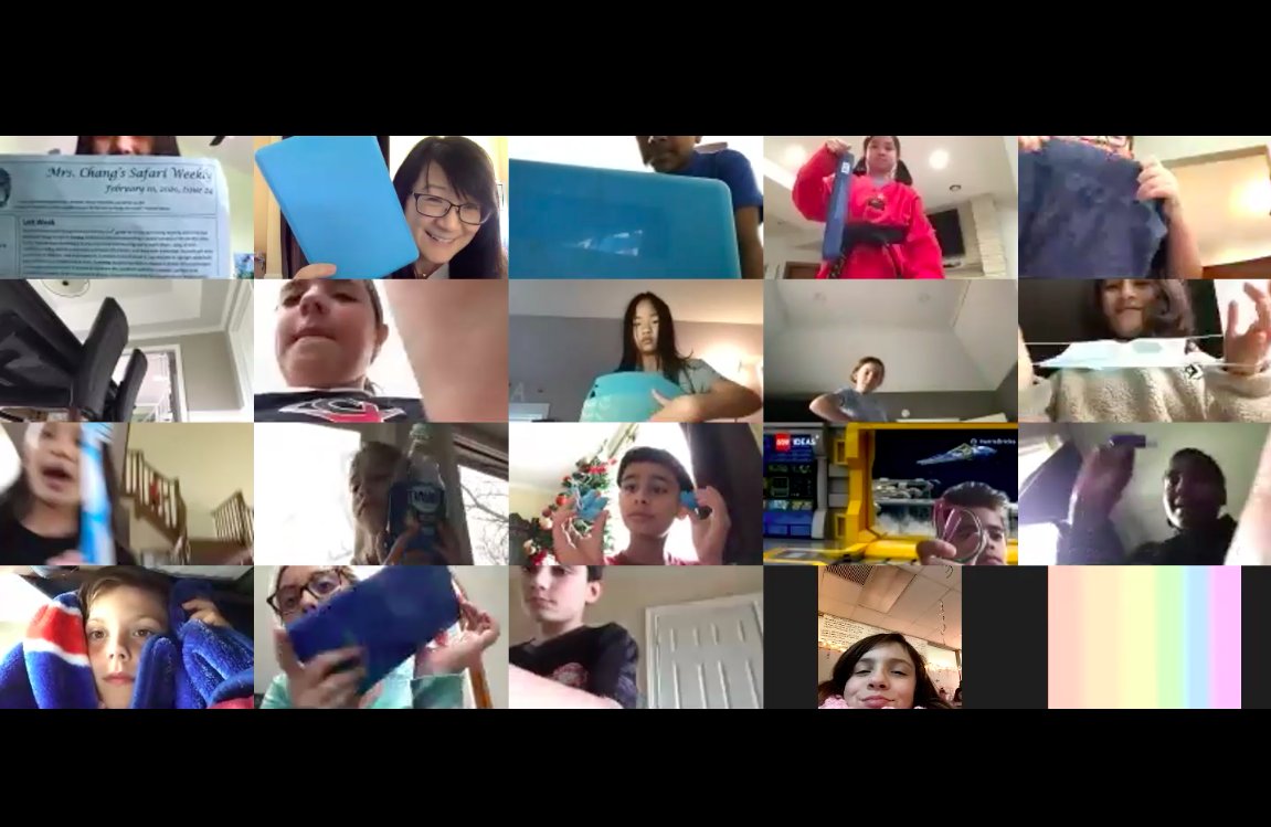 MrsChangGrove's tweet photo. Virtual Fitness Day at @GroveAve220 included At Home Activities, Student Scoreboard & Certificate. Plus we did some Zoom Zumba & Scavenger Hunt to get MOVIN' and get our heart rate UP! #FindSomething straight, furry, blue! https://t.co/t3RKjCHmaG