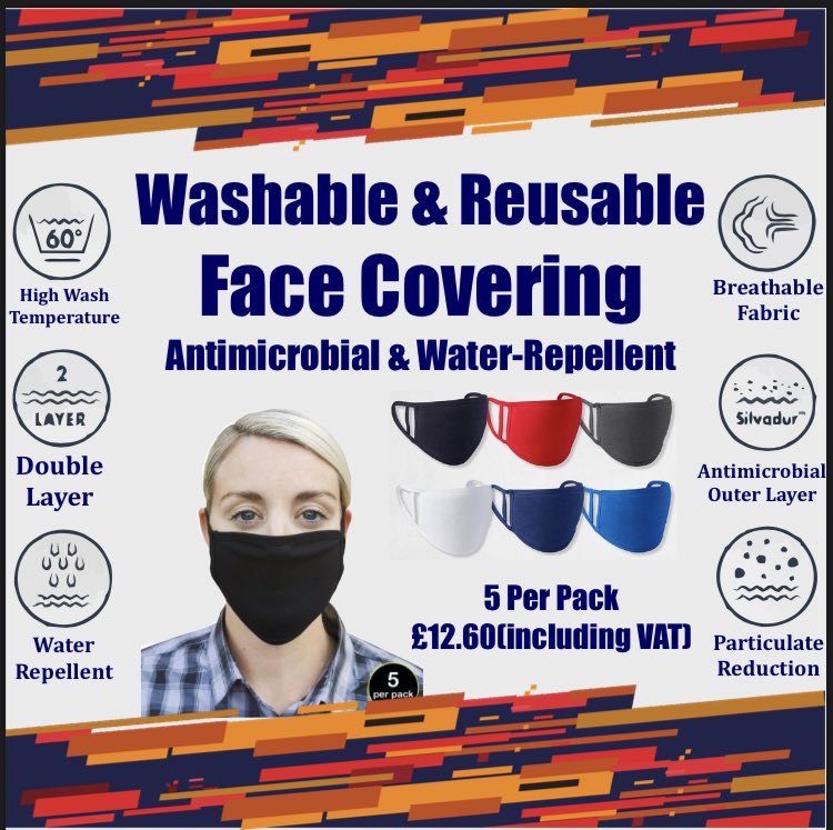 We are now able to provide face covers, helping to keep everyone safe!😷 £12.60 including vat at for a pack of 5
