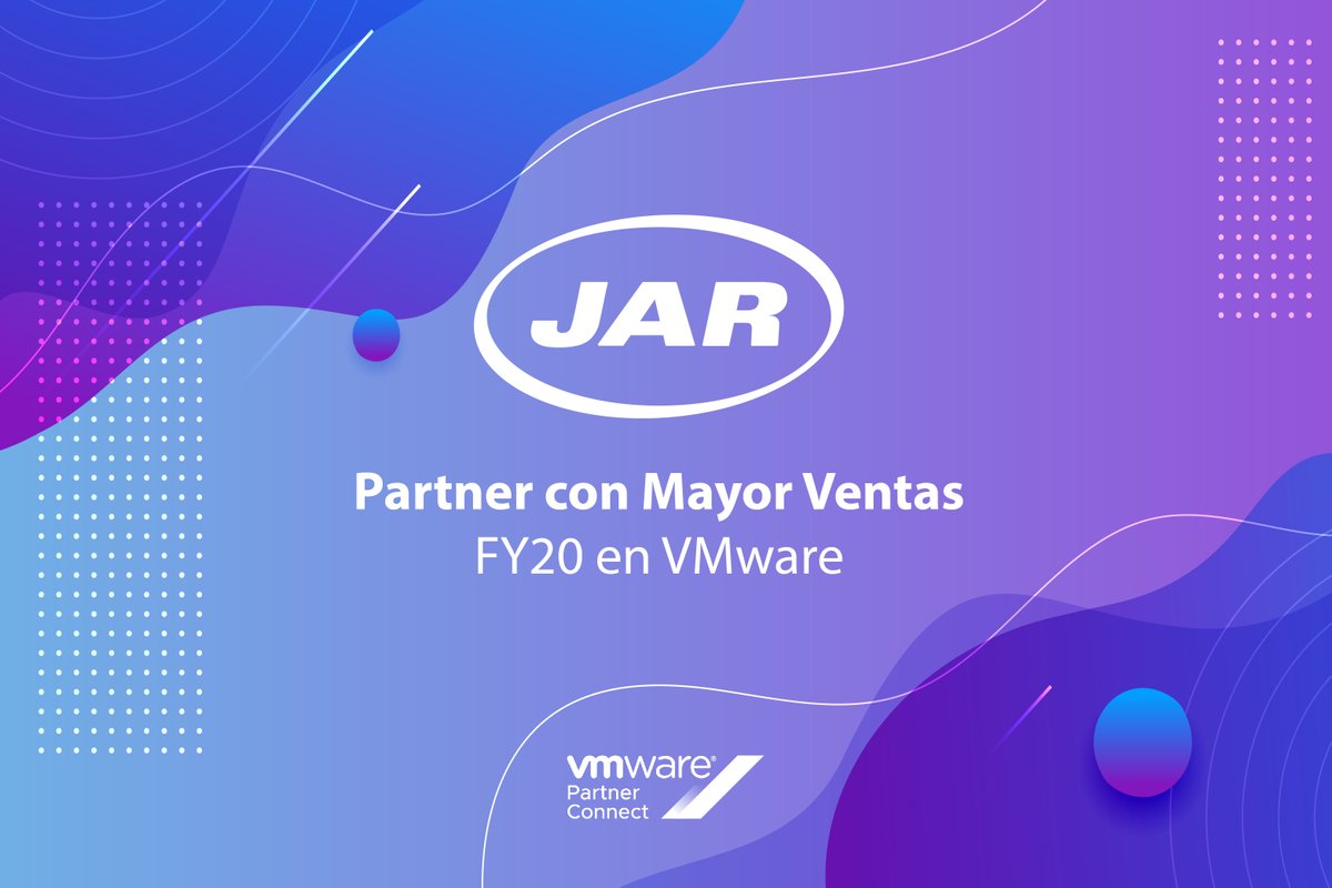 SomosJAR's tweet photo. Felicitamos al equipo de JAR TI por haber obtenido el premio a Partner de Mayor Ventas FY20 en @VMware
Agrademos a nuestros clientes por brindarnos su confianza y a VMware por el apoyo brindado.
#GrupoJAR #VMware #VMwareLaTam #Dell https://t.co/ElpSVmaSK0
