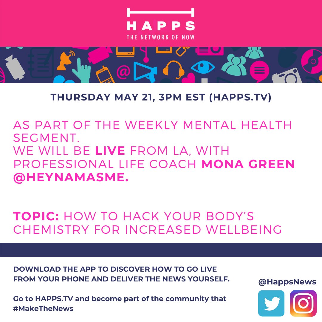 TOMORROW 4pm EST on @HappsNews tune in and ask on the live chat to @namasme 
Follow her on this link happs.tv/@namasme to get notified when she goes live.  Invite link: happs.tv/invite/@namasme     #Covid_19 #MentalHealthAwarenessWeek #mindfulgifthour #WednesdayWisdom