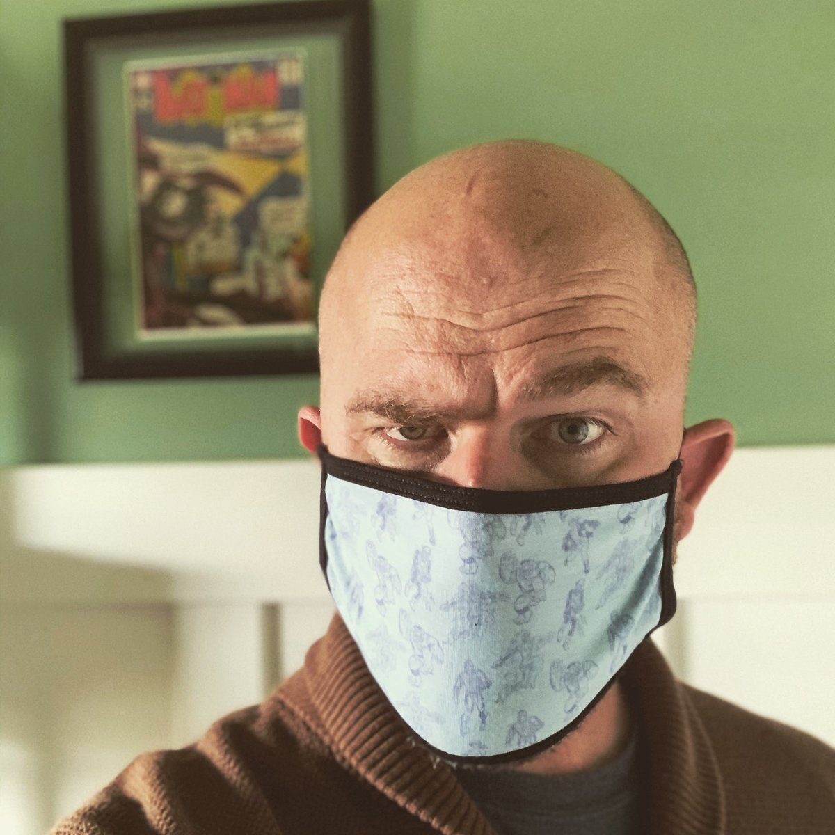 Mental_Flossing's tweet photo. Soo...my @AllredMD #TheAtomics mask may look like under-roos, but thatโs how we keep COVID-19 outta #SnapCity https://t.co/ypfXyJo909