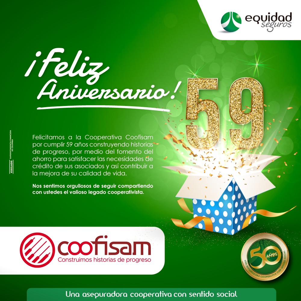 SegurosEquidad's tweet photo. Felicitamos a @coofisam en su aniversario #59. https://t.co/WrcYAjl2jK