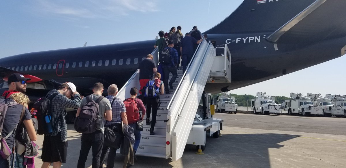 When the time finally came to go on board, it wasn& #39;t as simple as driving to a dock and stepping aboard. First, we had to take a privately chartered flight from Quebec City to Iqaluit. Once there, we had to get onto the ship by plane since there isn& #39;t a big enough port up there