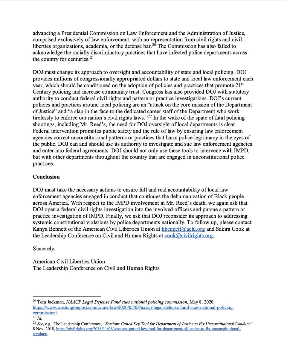 Screenshot of page 4 of our letter with ACLU. The full text of the letter is available at the link in the original tweet.