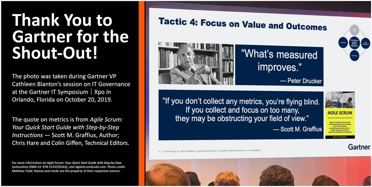 Exceptional_LLC's tweet photo. Gartner Featured Content by Scott M. Graffius ▷ https://t.co/hYanfPDumQ
The photo was taken at the Gartner IT Symposium/Xpo in Orlando …
@ScottGraffius @AgileScrumGuide #agile #metrics #quote #metricsquote #agilequote #agilecoach #projectmanagement #projectmanagementquote https://t.co/rDINYamHcZ