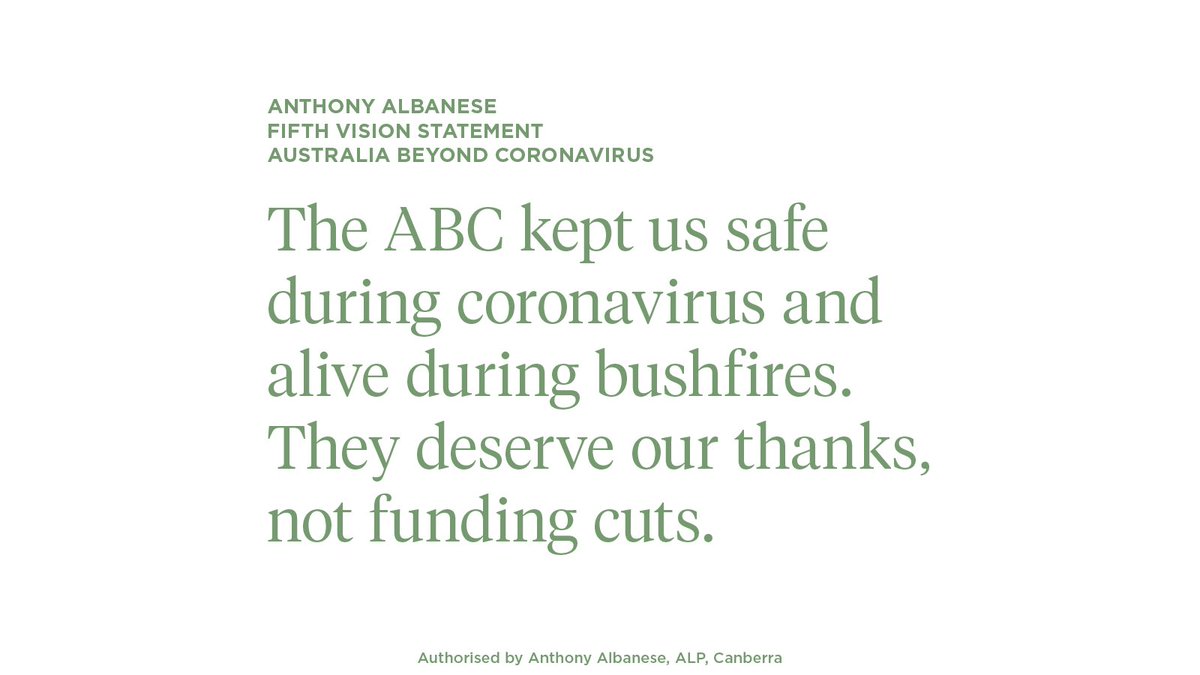 AlboMP's tweet image. Through every crisis, our ABC is there.

They deserve our thanks, not funding cuts.