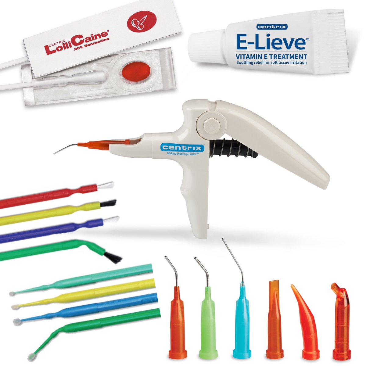 CentrixInc's tweet photo. 6 products to help you &amp; your patients stay safe! All single-patient dosing.
To learn more: https://t.co/yKUs7KXQp5
#crosscontamination #safetyfirst #centrixcares #makingdentistryeasier https://t.co/j8ExQU5LL3