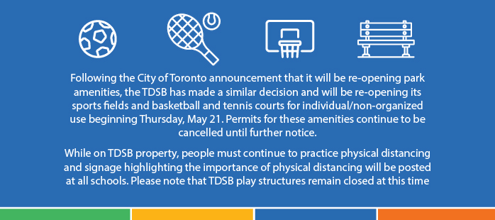 Important update for those who use outdoor spaces at the TDSB.